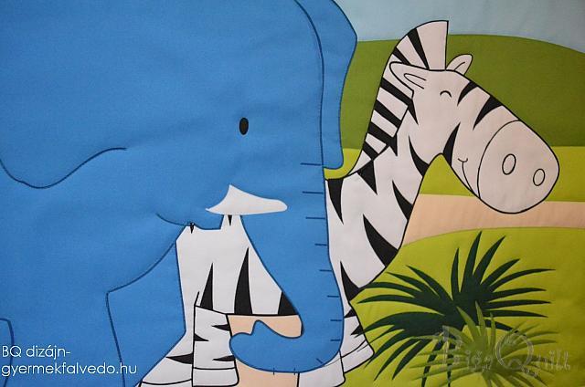 BQ állatos gyerekszoba dekoráció elefán, zebra falvédő