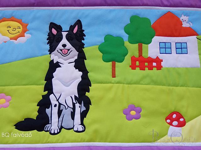 Border collie falvédőn gyerekszobába