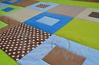bq barna-zöd kék patchwork gyermekfalvédő